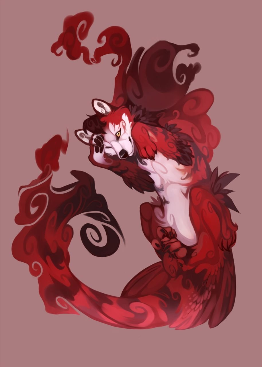 Красное животное арт