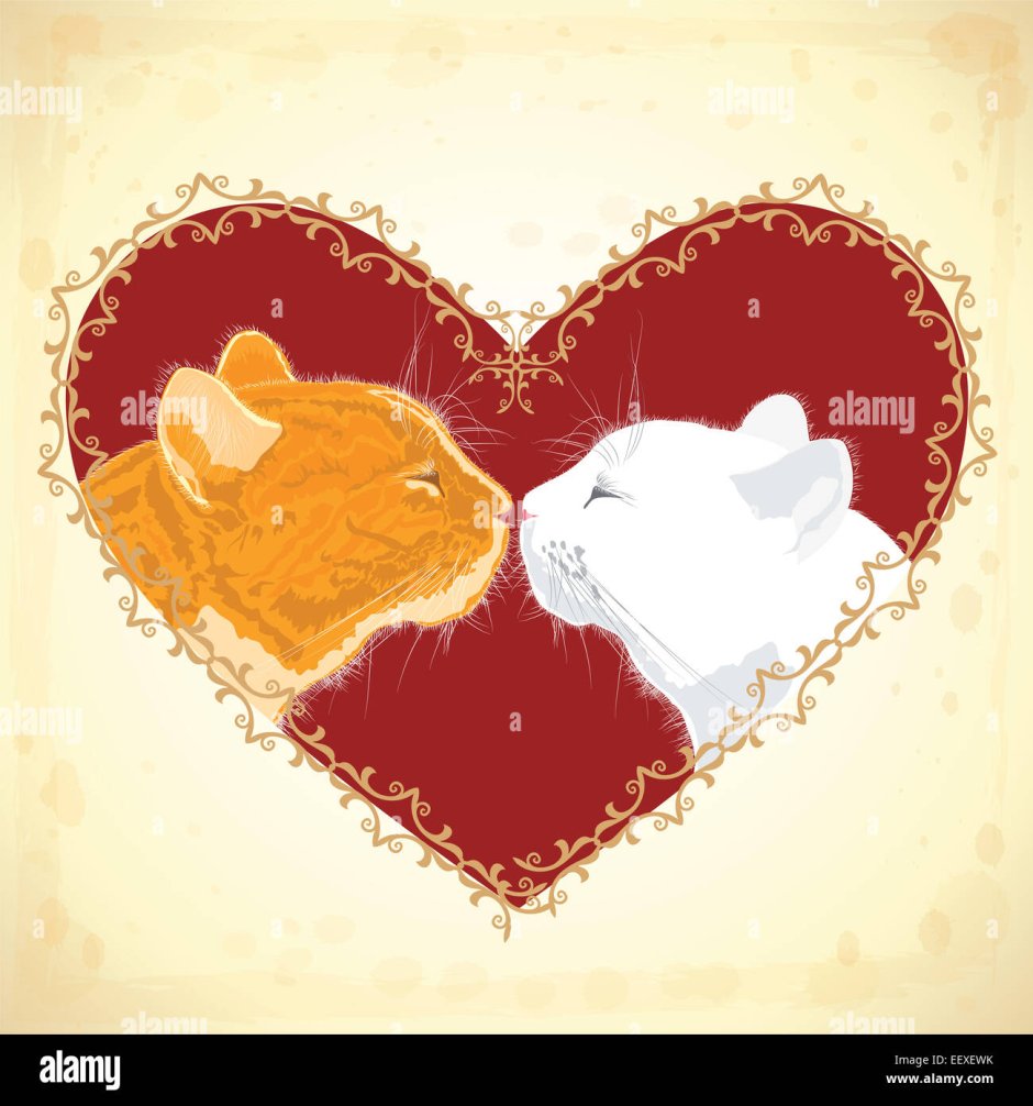 Два кота с сердечком