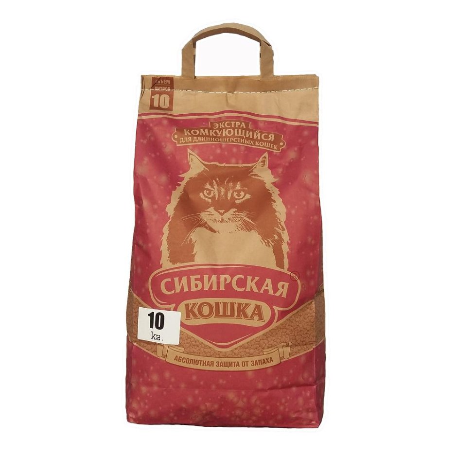 Сибирская кошка наполнитель супер 10л комкующийся