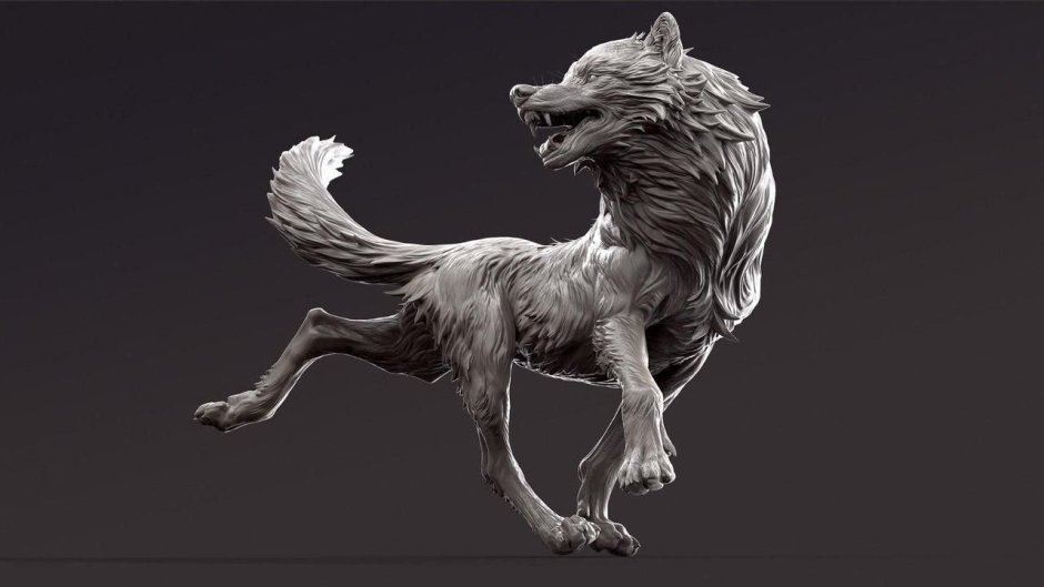 Скульпт волка Zbrush