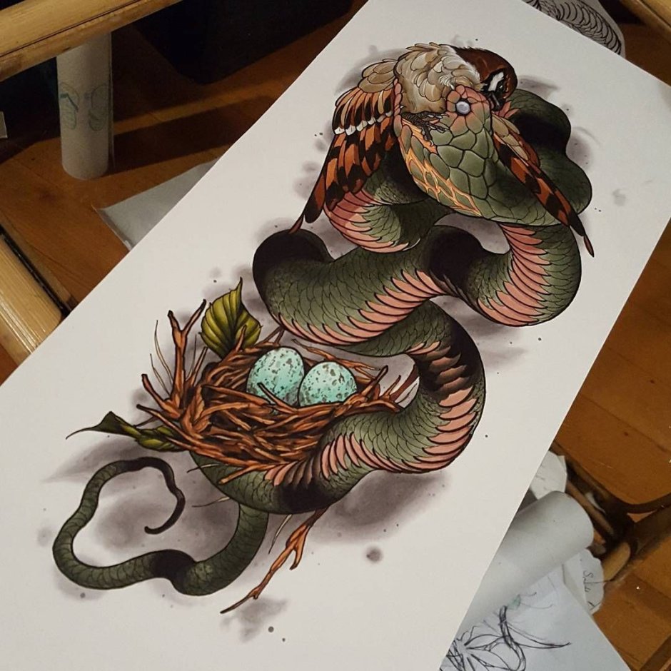 Змея неотрад эскиз