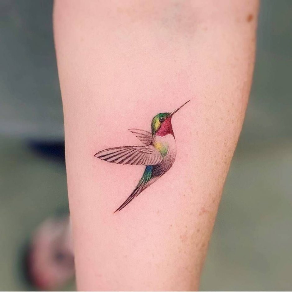 Realistic Hummingbird Tattoo