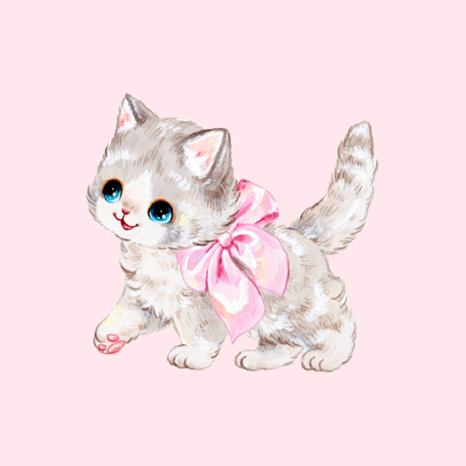 Милый котик рисунок