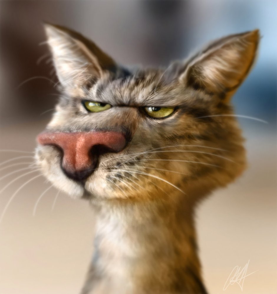 Кот ржет