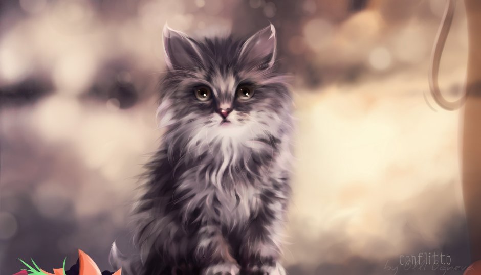 Кот красивый арт
