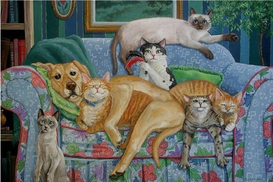 Кошки художницы Joy Campbell