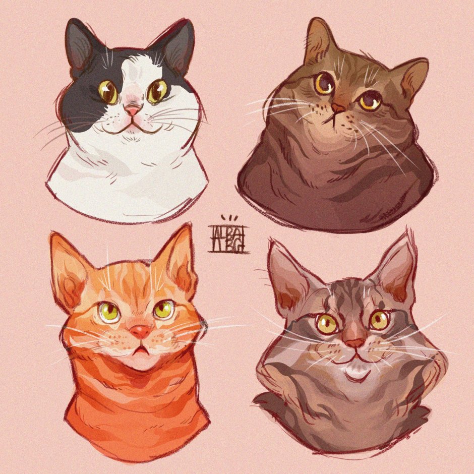Кошка в мультяшном стиле