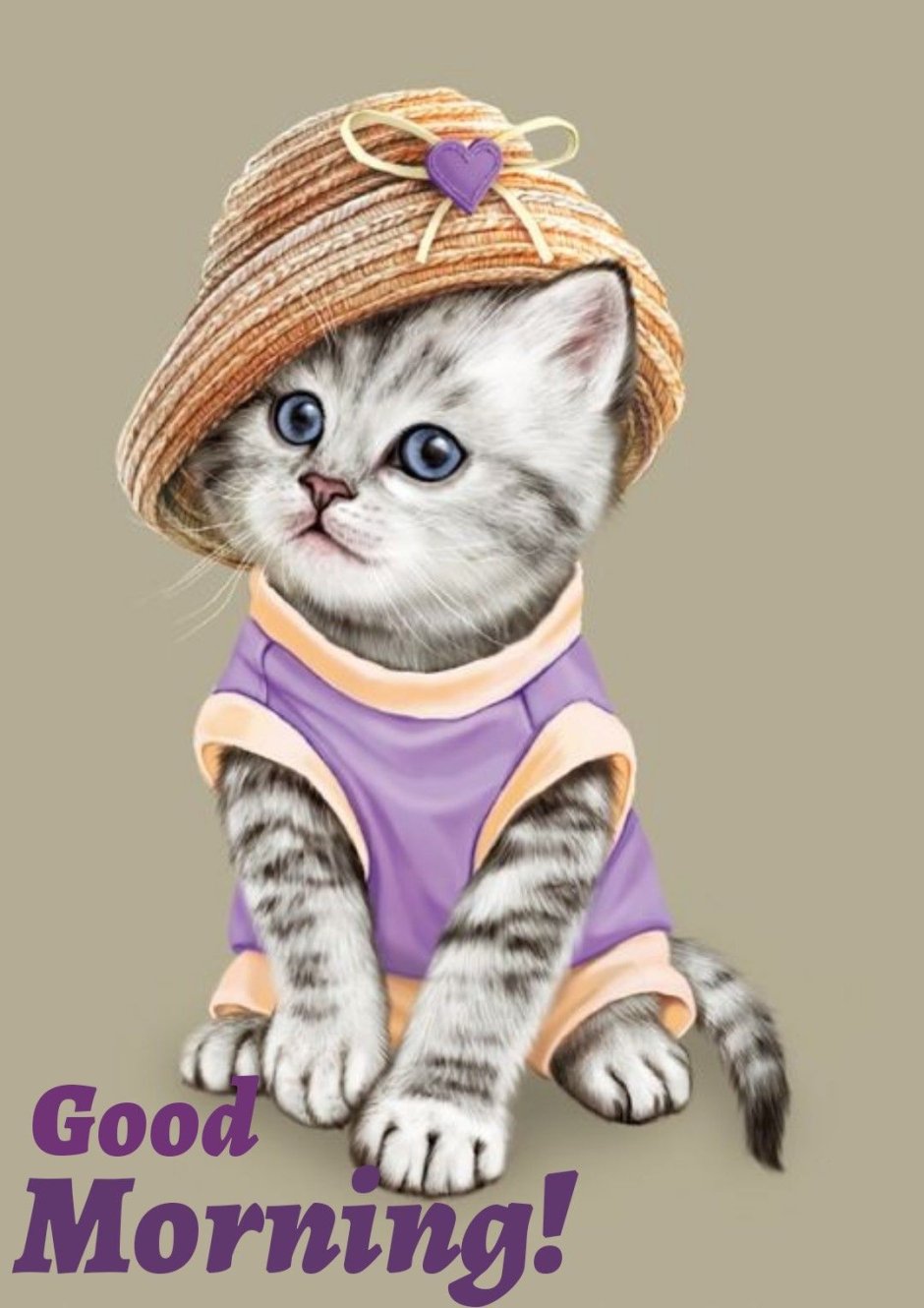 Милый котик в шляпке