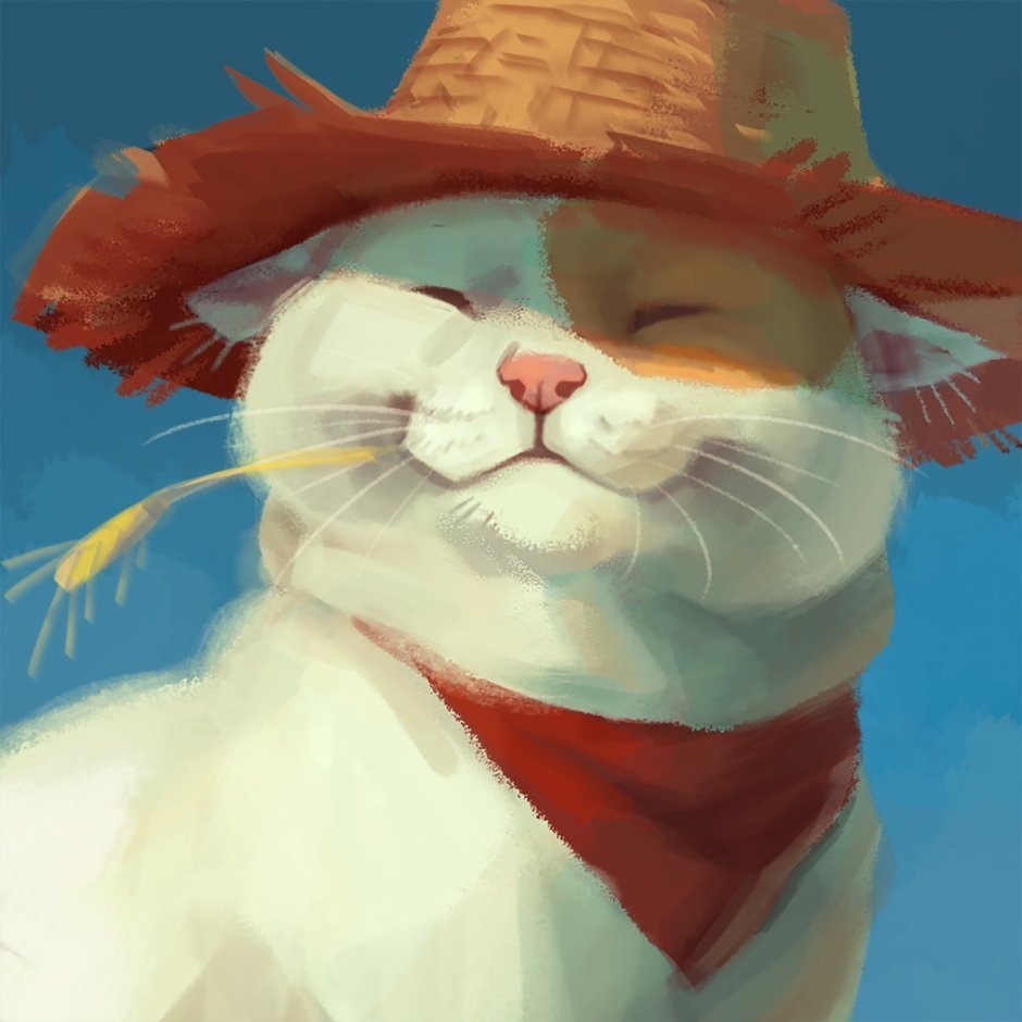 Кот в шляпе арт