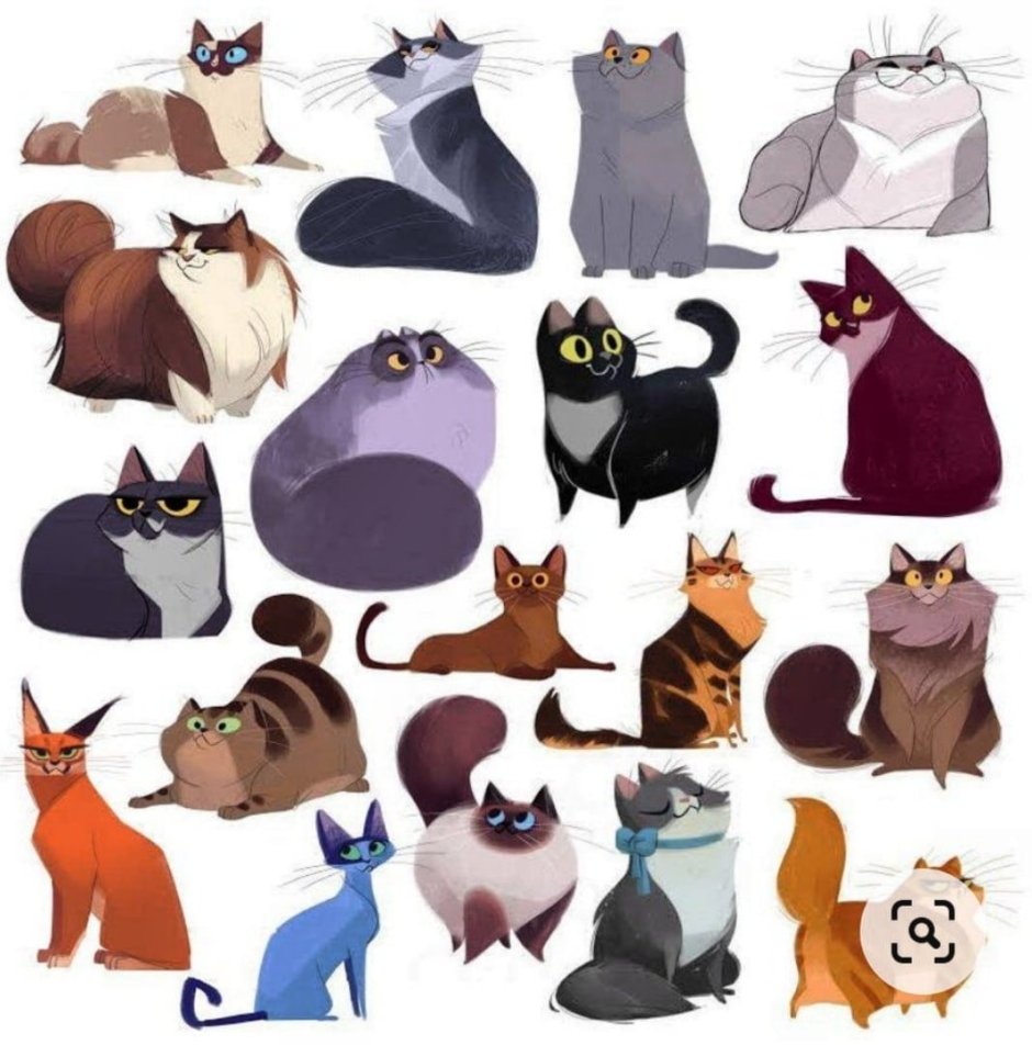 Стили рисования кошек