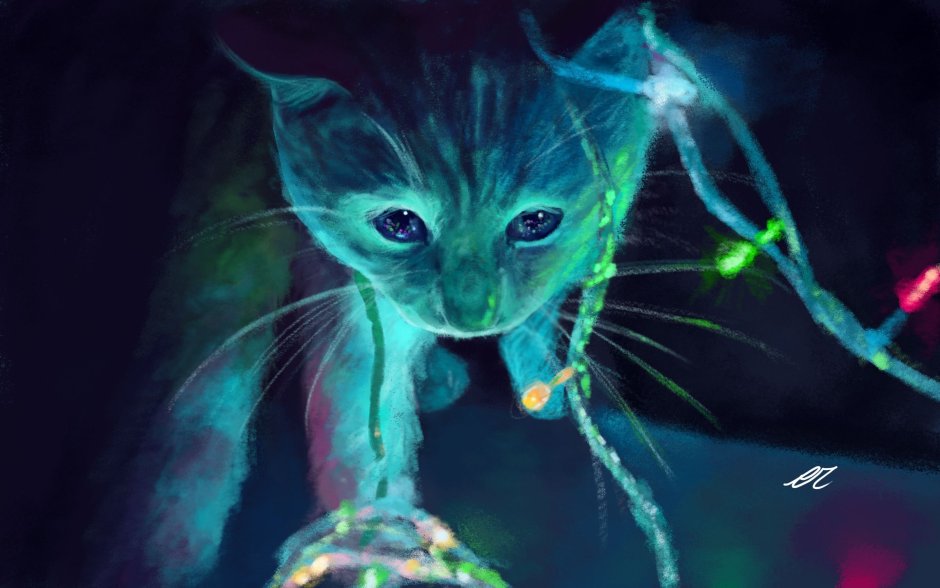 Неоновые котики живые