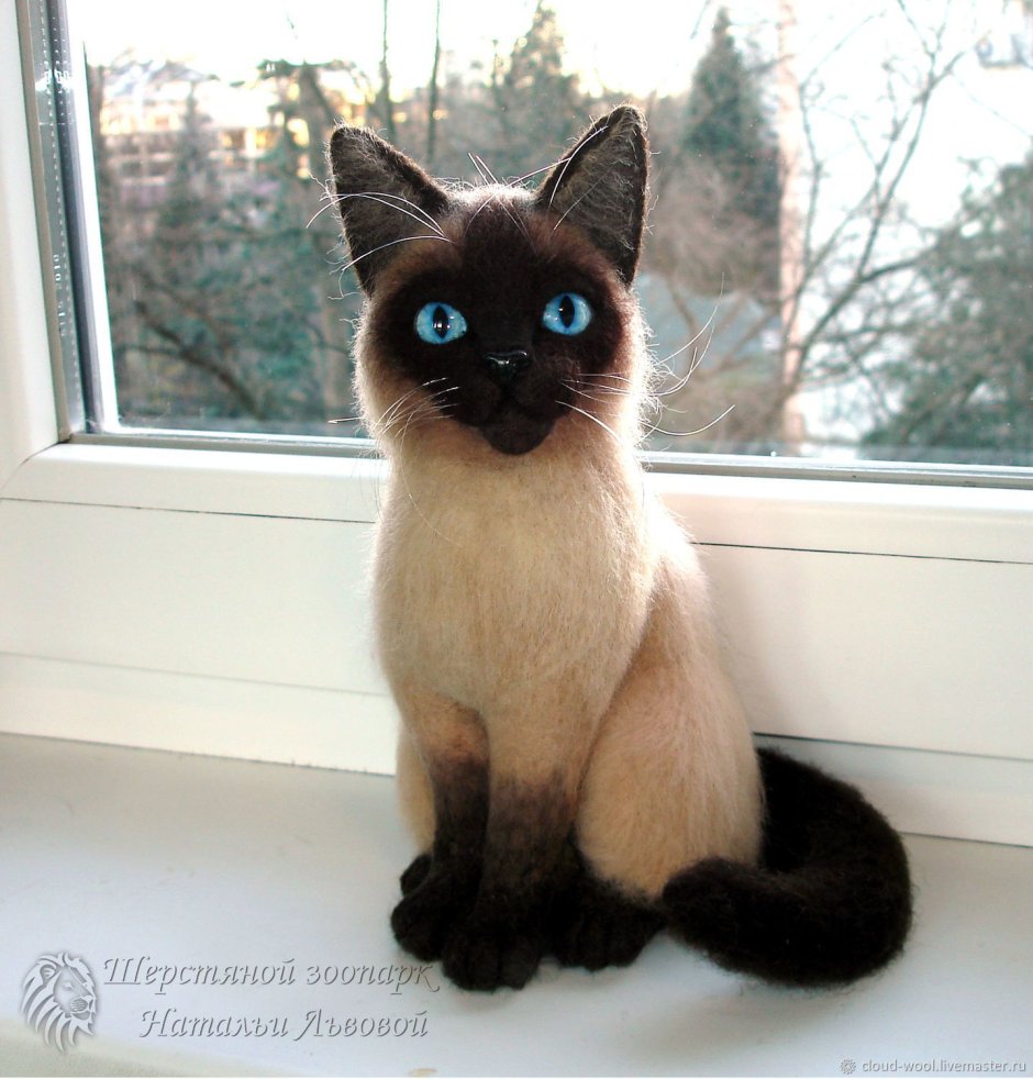 Сиамский котенок валяный