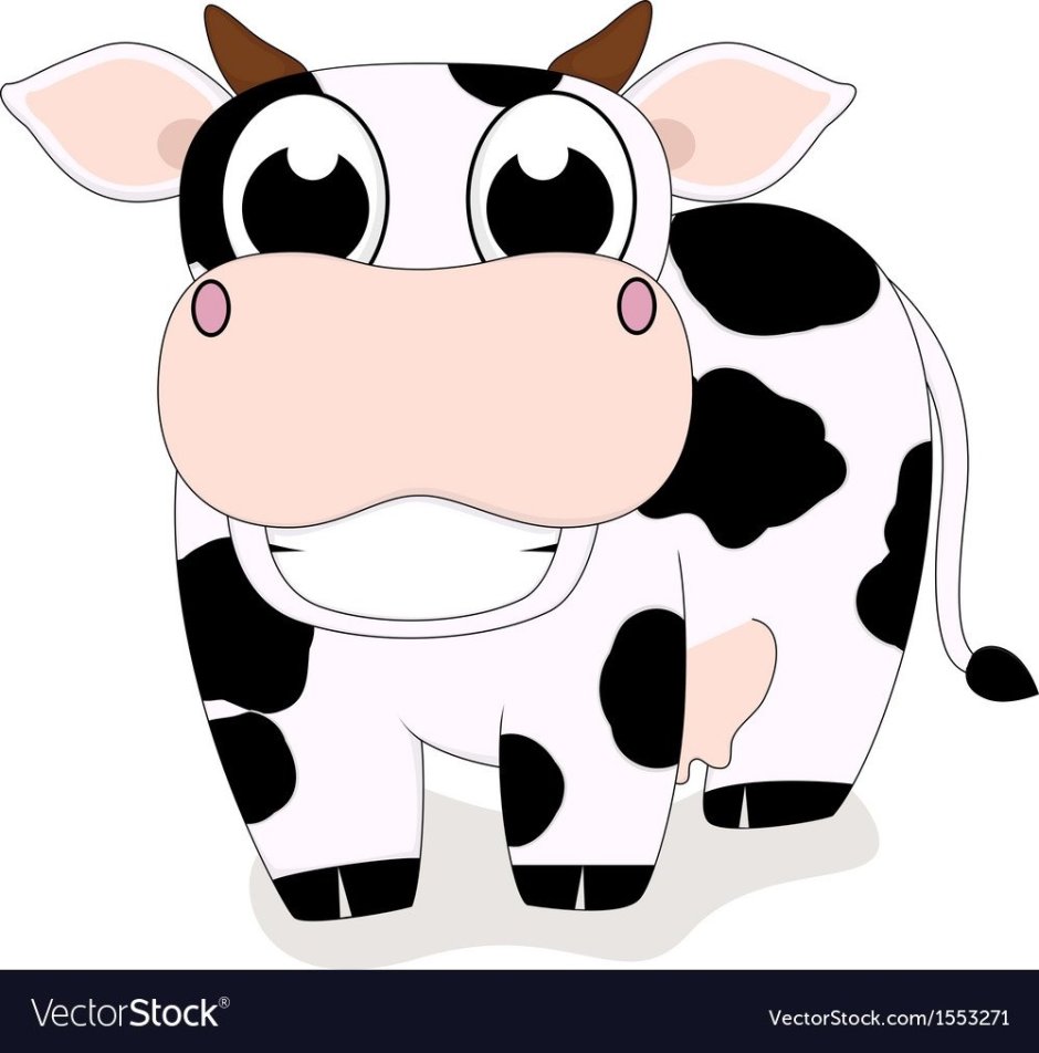 Лицо коровы мультяшное