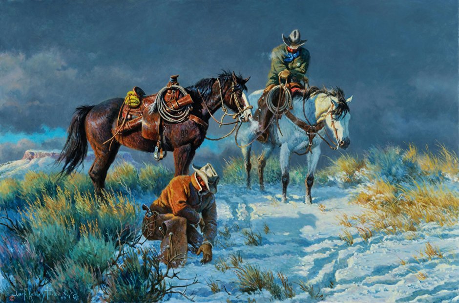 Художник Clark Kelley дикий Запад