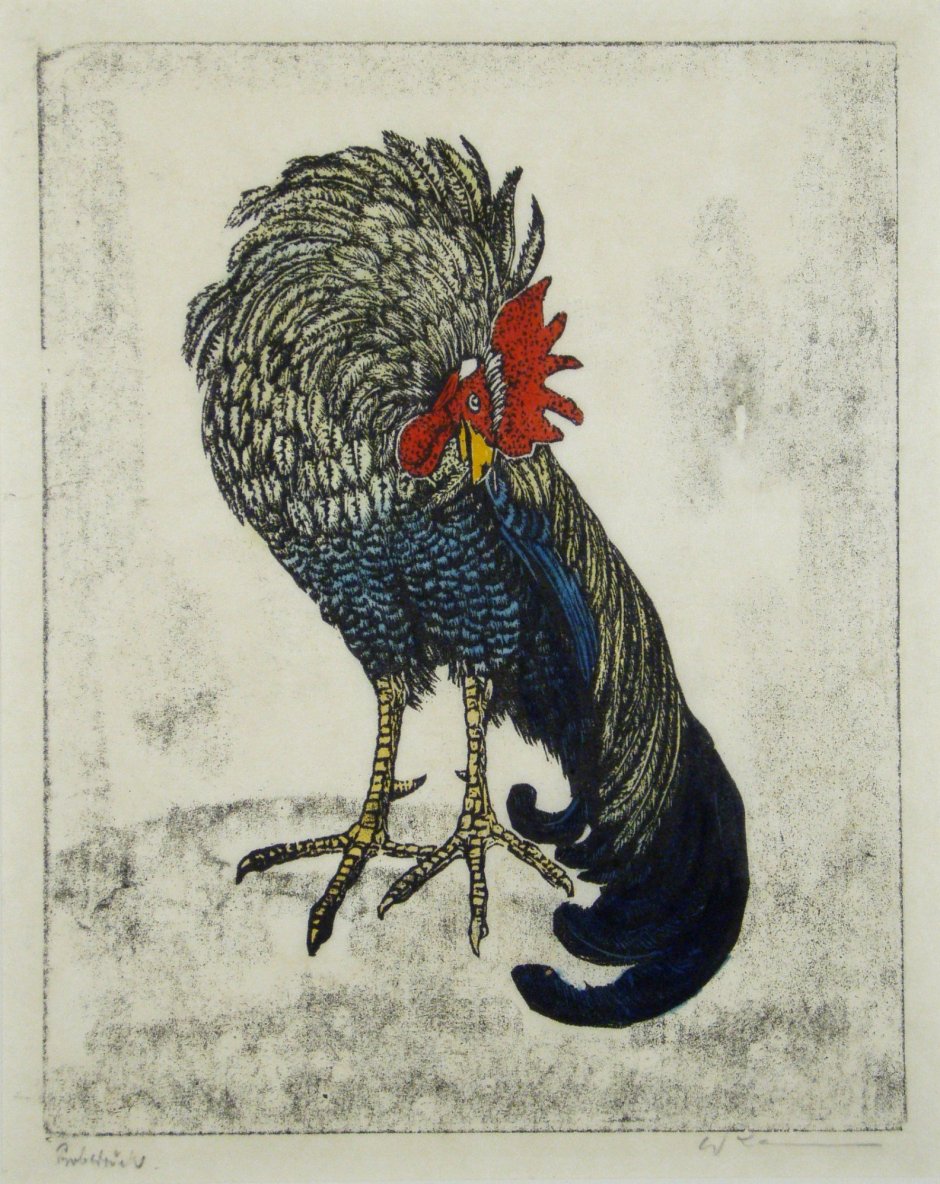 Куры японская гравюра