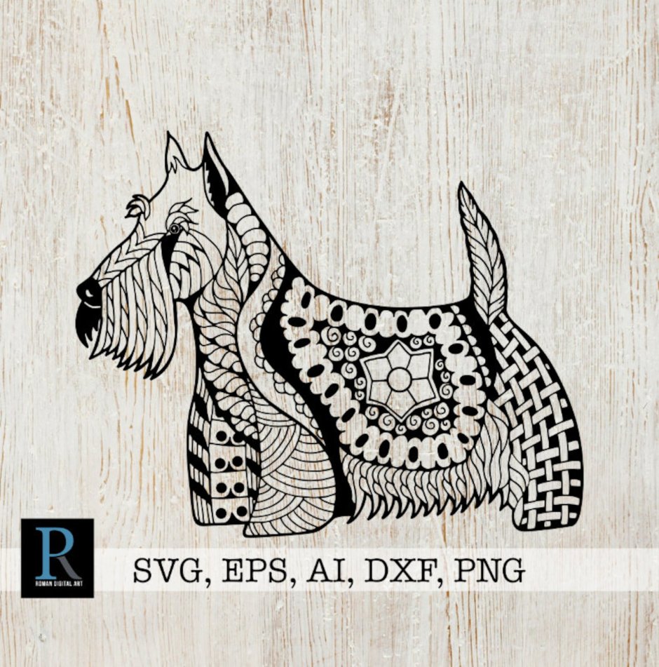 Геометрический рисунок Scotch Terrier