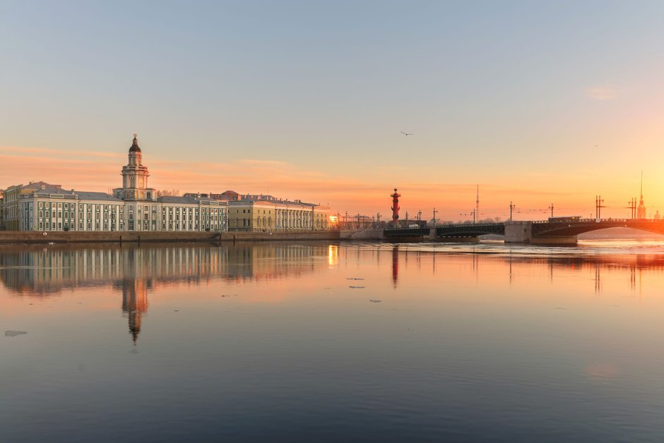 Пейзаж Невы Санкт Петербурга мосты