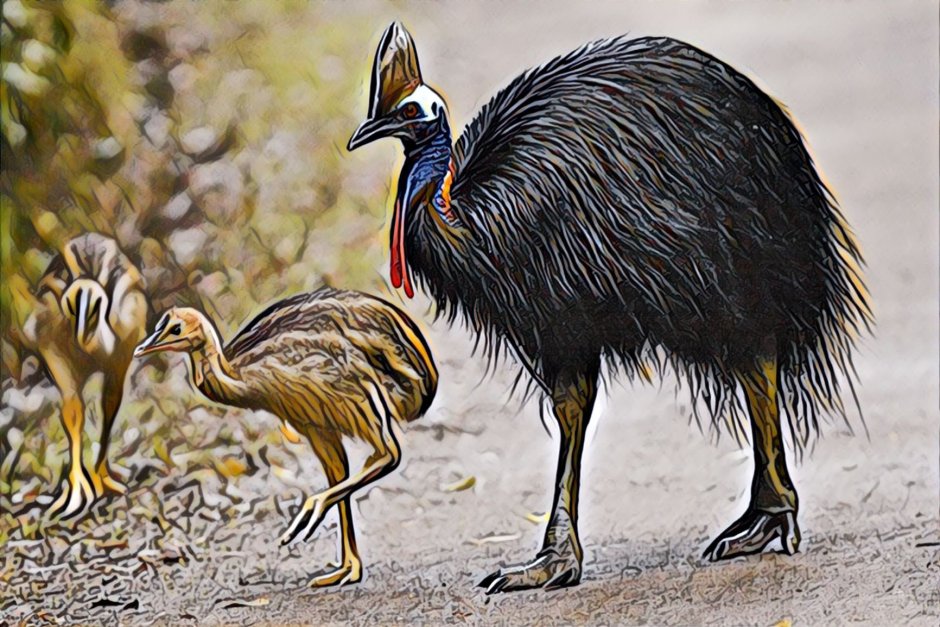 Шлемоносный казуар (casuarius casuarius);